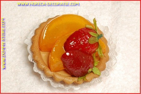 Erdbeer-Pfirsich-Torte - Ø 80 mm, H: 5,5 cm - Tortenattrappe