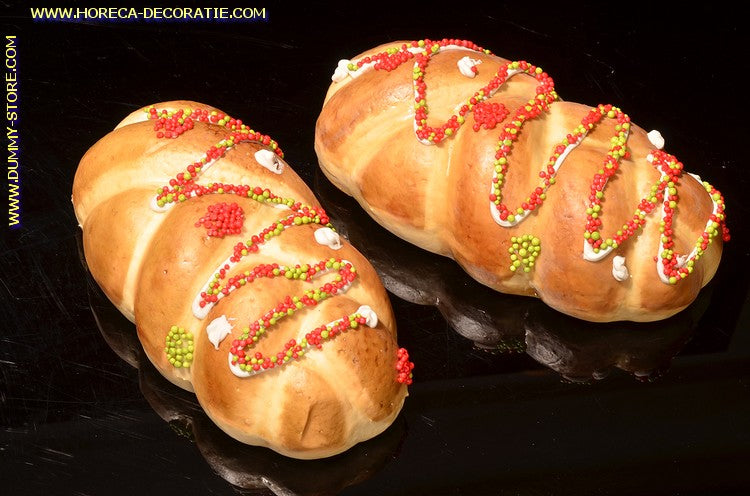Partybrötchen groß, 2 Stück, LxHxB: 15x7x9 cm - Brotattrappe