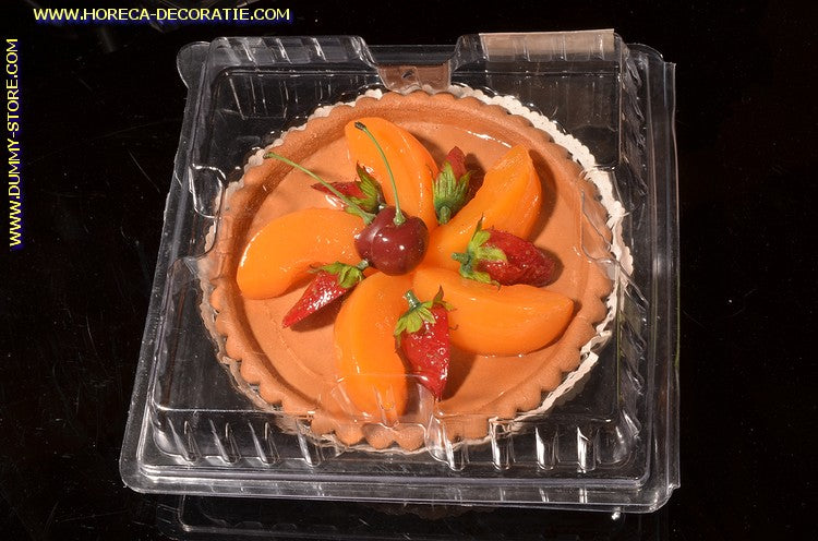 Flan, Pfirsich - Ø 15 cm, H: 6 cm - Kuchenattrappe