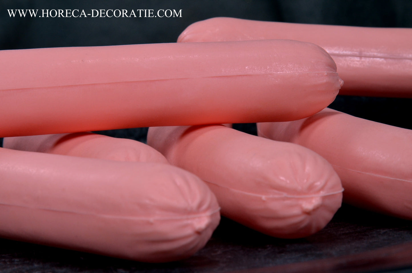 Würstchen, roh, rosa, 6 Stück - 25x165 mm - Imitation