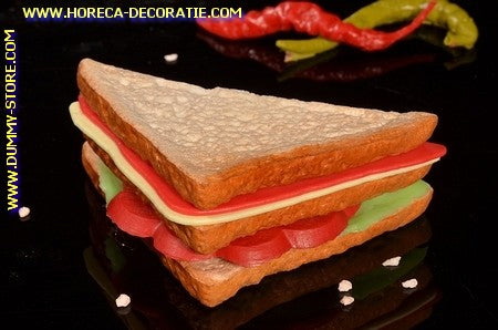 Hergestelltes Doppelsandwich - 125 x 125 mm - Brotattrappe-Imitation - Attrappe