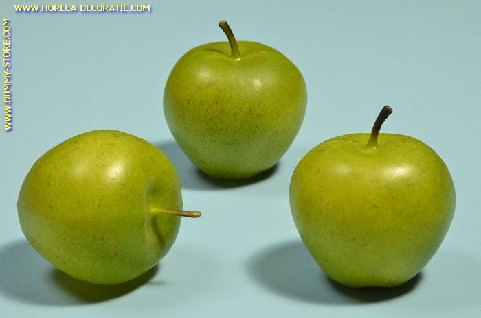 Grüne Äpfel, mittel, 3 Stück (Dekoration) 7x7 cm Attrappe