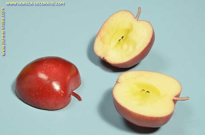 Rote Äpfel, 3x halbiert (Dekoration) 65x40 mm