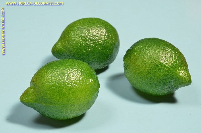 Limette, 3 Stück - 6x8 cm - Fruchtattrappe