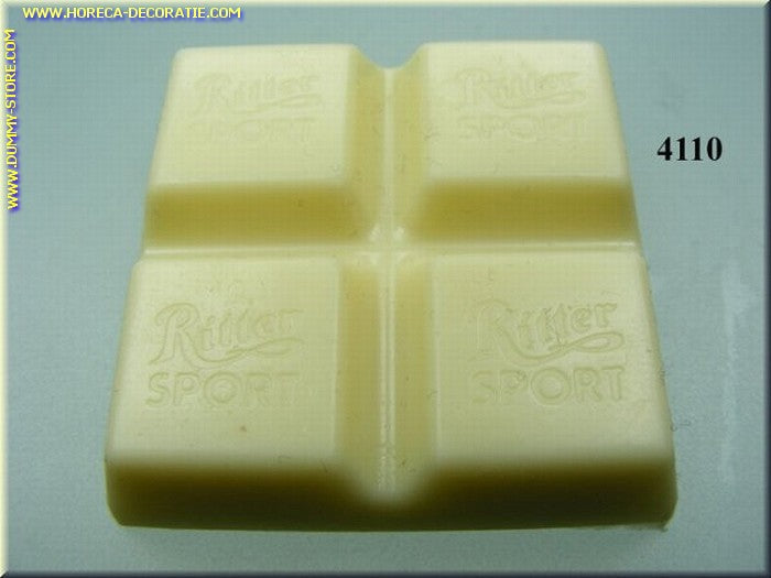 Schokoladentafel, weiße 4x4x1 cm große Attrappe