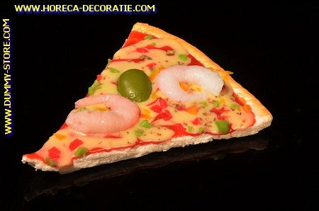Pizza, Stück, Garnelen und Oliven - Dummy