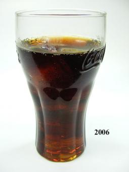 Glas Cola mit Eis (Echtglas) 7,5x14,5 cm Attrappe