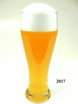 Glas mit Weißbier, 0,3 l (Echtglas) 7x19,5 cm Attrappe