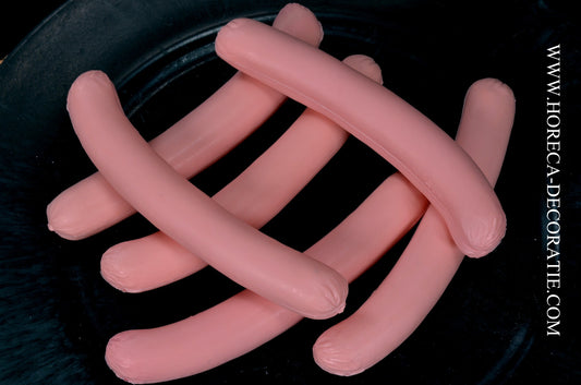 Würstchen, roh, rosa, 6 Stück - 25x165 mm - Imitation
