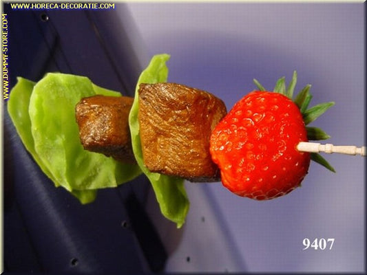 Skewer with Strawberry and Meat - fake