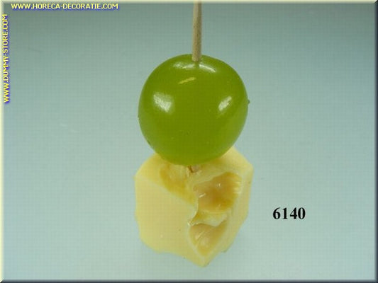 Block of cheese with green grape - fake dummy