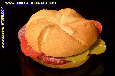 Salami-Sandwich 5x8,5 cm H: 6 cm - Attrappe - Imitation