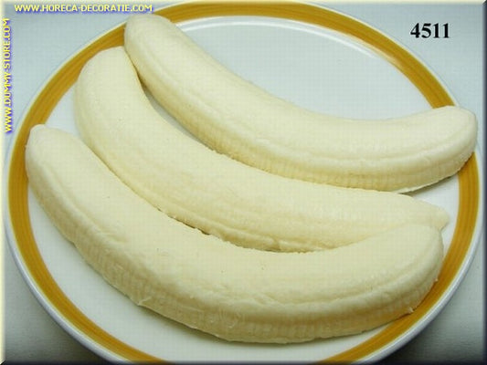 Bananen, geschält, 3 Stück - Attrappe 17x4 cm
