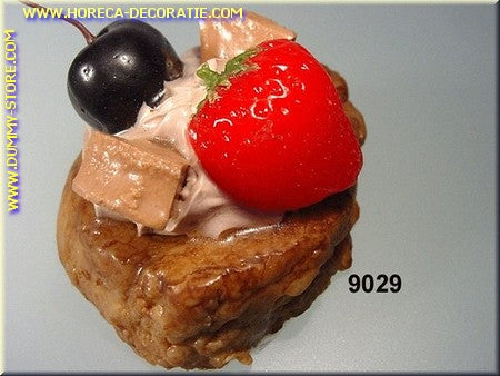 Delicious toast with cherry - imitation