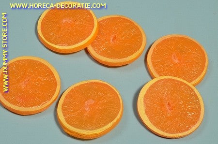 Orangenscheiben 6 Stück - Ø 60 mm - Fruchtattrappe