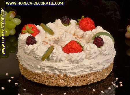 Erdbeer-Kiwi-Himbeer-Schlagsahne-Torte (Imitat) Ø 23 cm Attrappe