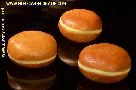Kaffeebrötchen, 3 Stück - Ø 85 mm - Brotattrappen-Imitat, Brotattrappen-Imitat