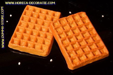 Belgische Waffel, 2 Stück - 120 x 90 mm - Brotattrappe - Imitation