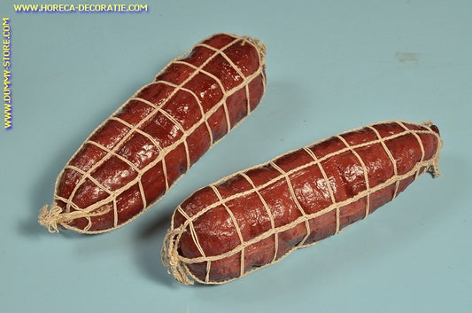 Salami im Netz, 2 Stück (B1) - 50x180 mm - Attrappe