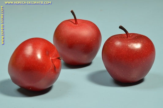 Äpfel rot, mittel, 3 Stück (Dekoration) Durchmesser: 7x7 cm Attrappe - Fake