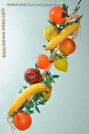 Gemischte Früchte, große Schnur (Dekoration) L: 50 cm Attrappe - Nachbildung