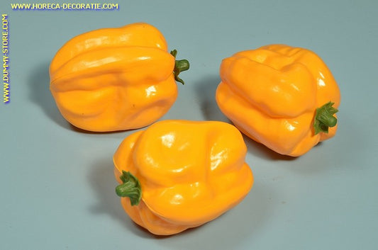 Paprika, gelb, 3 Stück (Attrappe) 85x110 mm