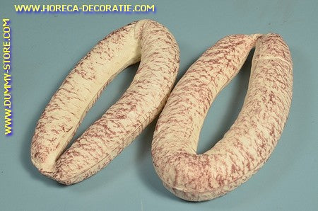 Weiße runde Salami, 2 Stück - 20x11 cm - Dummy
