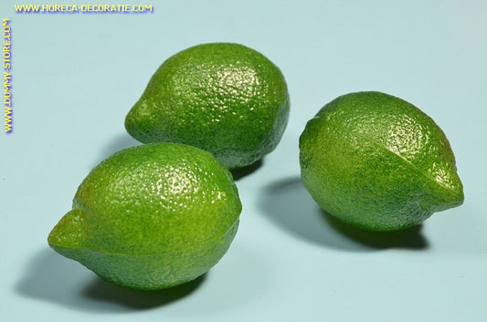 Limette, 3 Stück - 6x8 cm - Fruchtattrappe