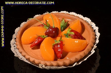 Flan, Pfirsich - Ø 15 cm, H: 6 cm - Kuchenattrappe