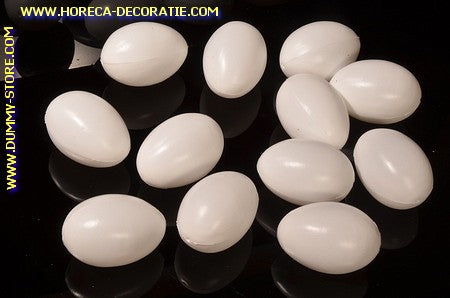 Deko-Eier, weiß, 12 Stück - 45x65 mm Attrappe-Imitation
