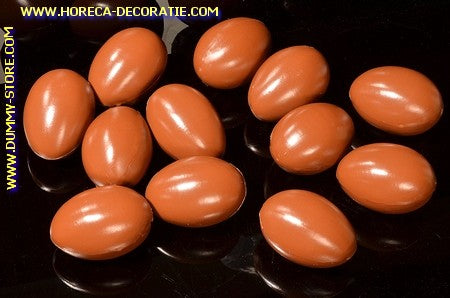 Dekorationseier, Schokoladenfarbe, 12 Stück - 45x65 mm