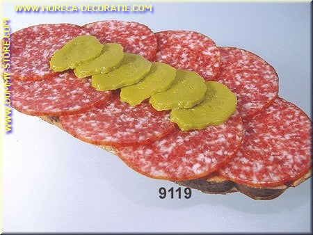 Bread with Cervolat sausage - imitation
