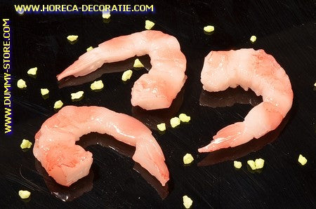 Pazifische Garnelen, 3 Stück 5x4 cm (Attrappe) Imitat