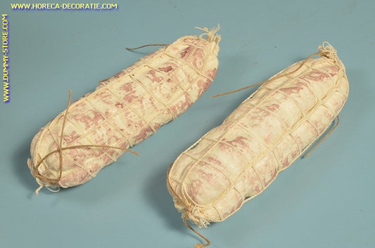 Salami, weiß, 2 Stück (B1) - 50x180 mm - Attrappe