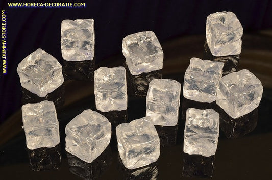 Eiswürfel, groß, 12 Stück - 30x30x30 mm - Attrappe