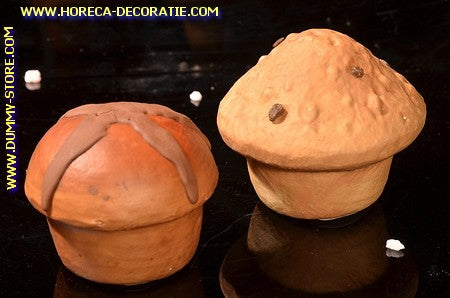 Muffin, 2 Stück - 1x Ø 80 mm, 1x Ø 65 mm, H: 65 mm - Dummy