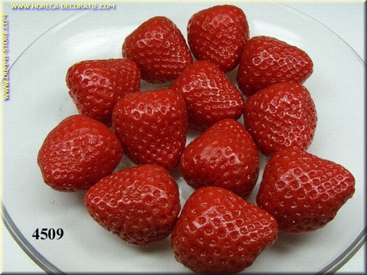 Erdbeeren, HÄLFTE, ohne Spinne, 12 Stück - Nachbildung